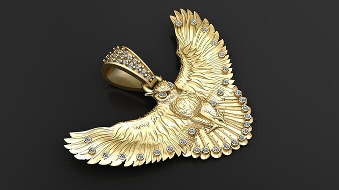HIP HOP EAGLE PENDANT 3D PRINTABLE MODEL  3D print model