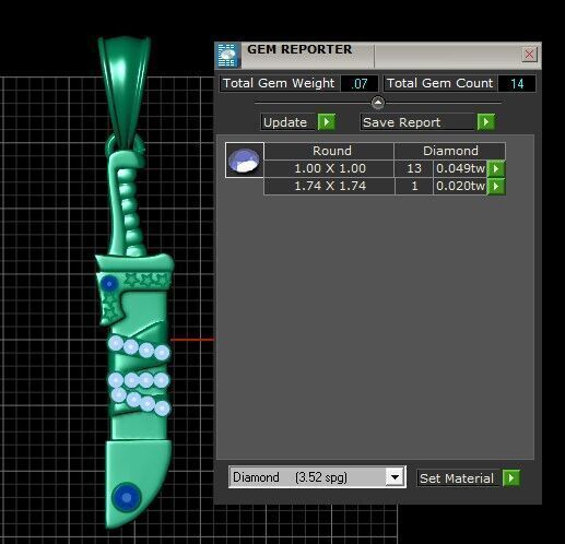 KNIFE CHARM PENDANT 3D PRINTABLE MODEL  3D print model_5