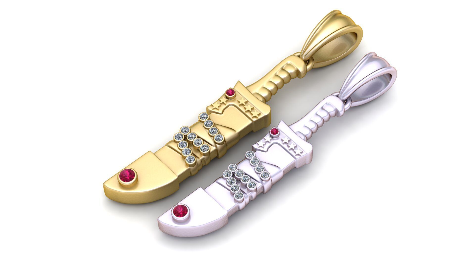 KNIFE CHARM PENDANT 3D PRINTABLE MODEL  3D print model_3