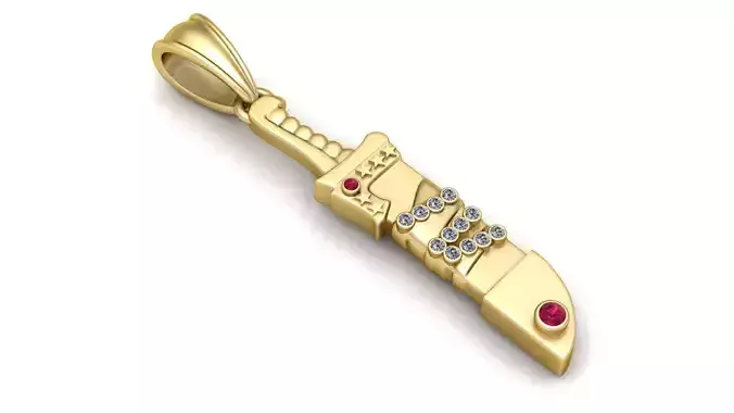 KNIFE CHARM PENDANT 3D PRINTABLE MODEL 