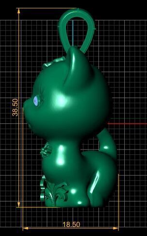 CAT CHARM PENDANT 3D PRINTABLE MODEL  3D print model_4