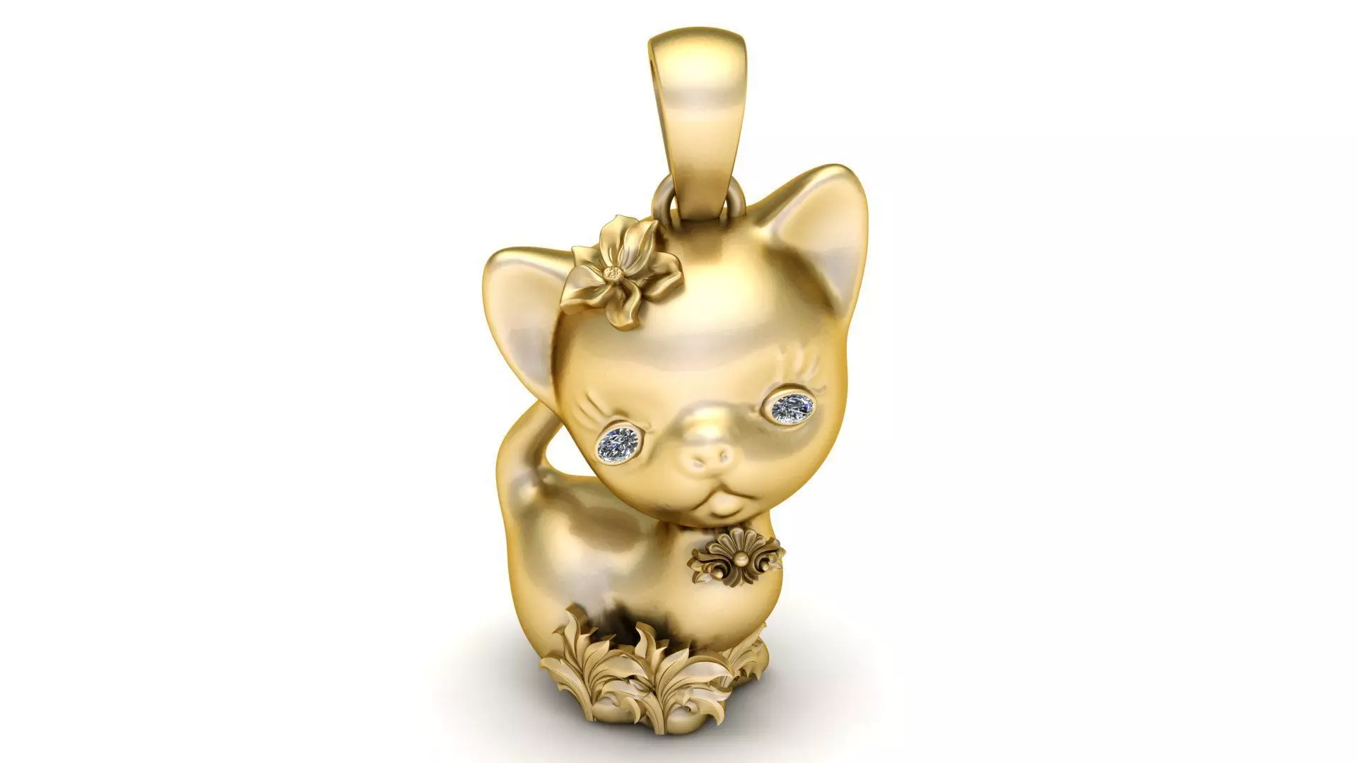 CAT CHARM PENDANT 3D PRINTABLE MODEL  3D print model_0