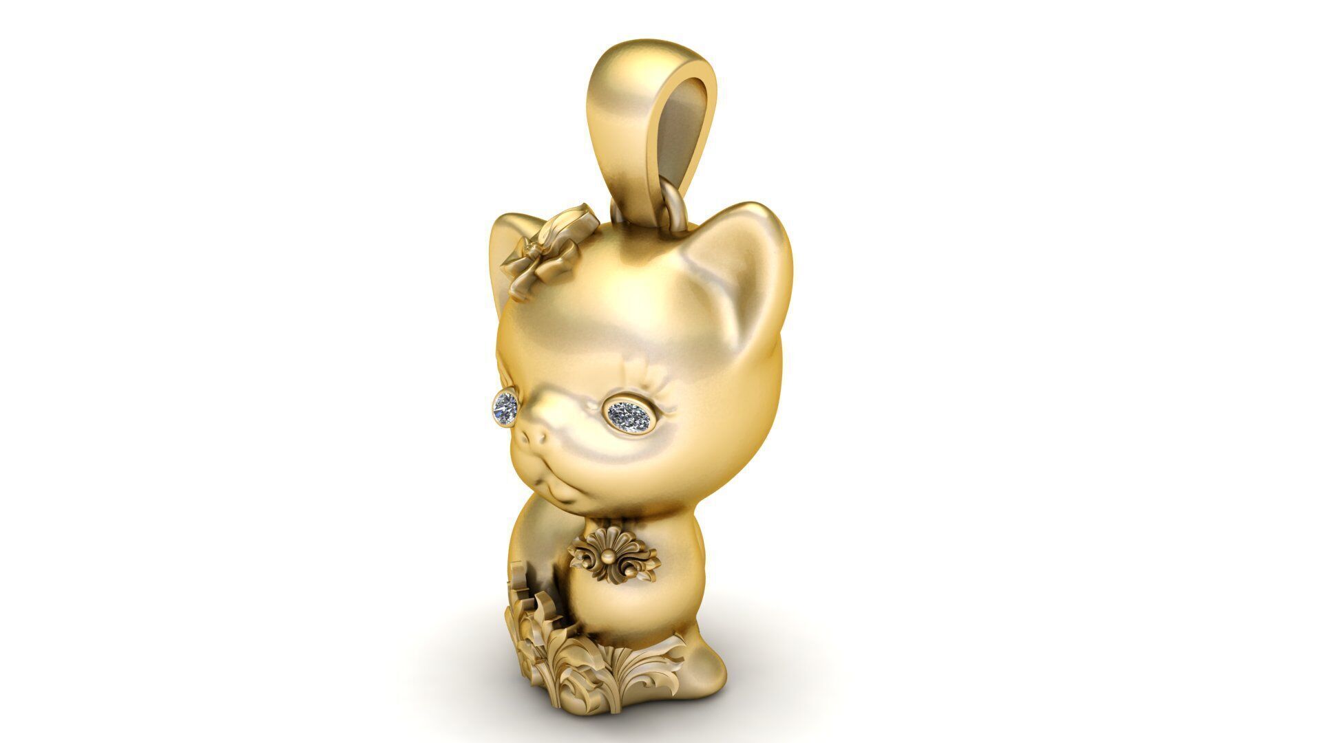 CAT CHARM PENDANT 3D PRINTABLE MODEL  3D print model_1