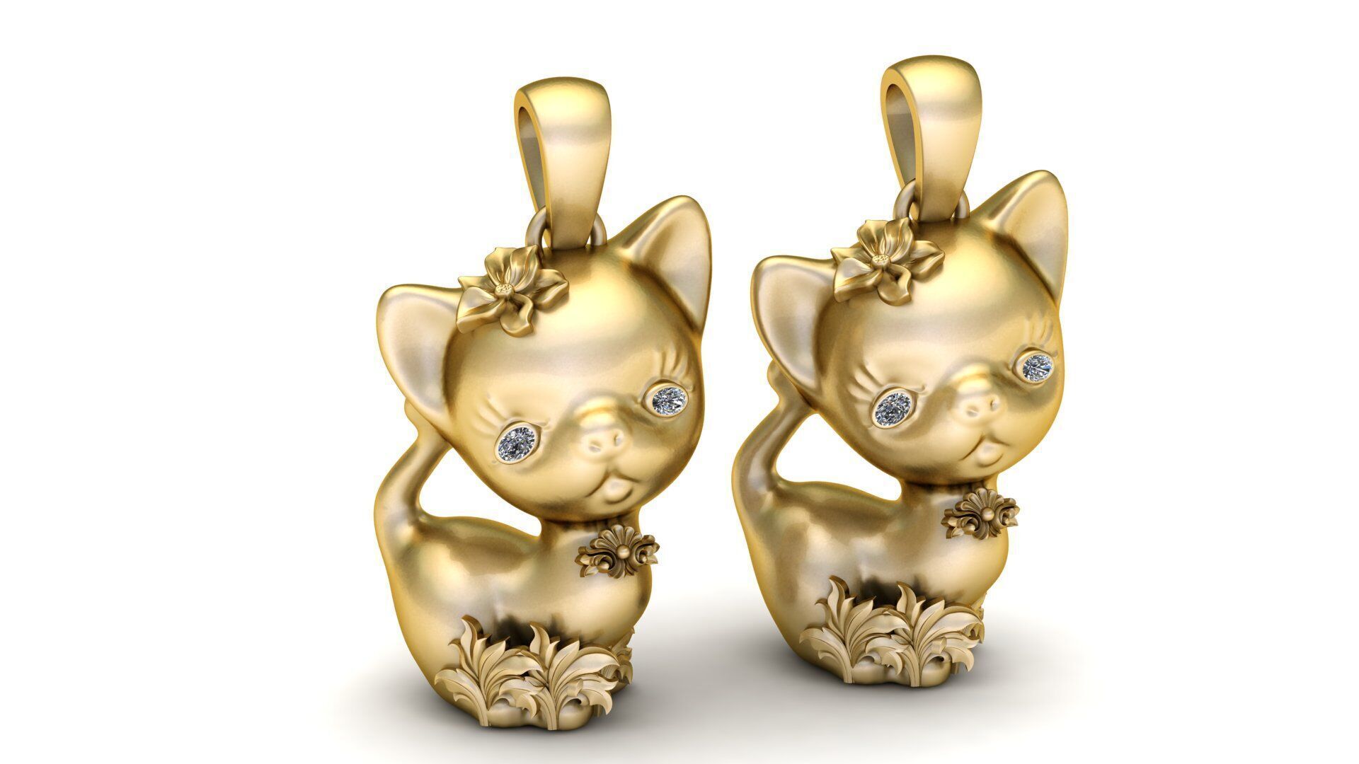 CAT CHARM PENDANT 3D PRINTABLE MODEL  3D print model_3