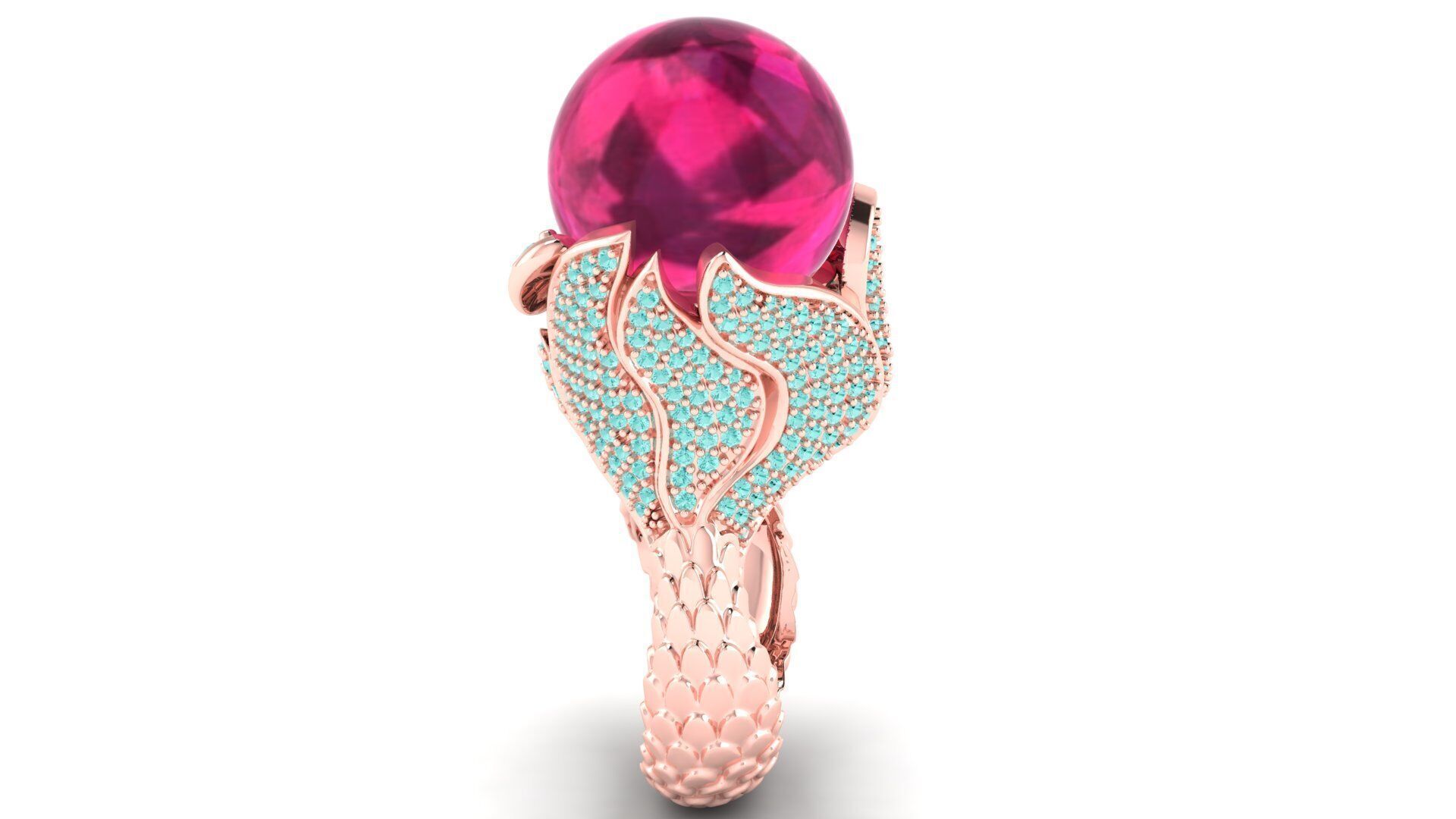 lady ring 3D print model_2