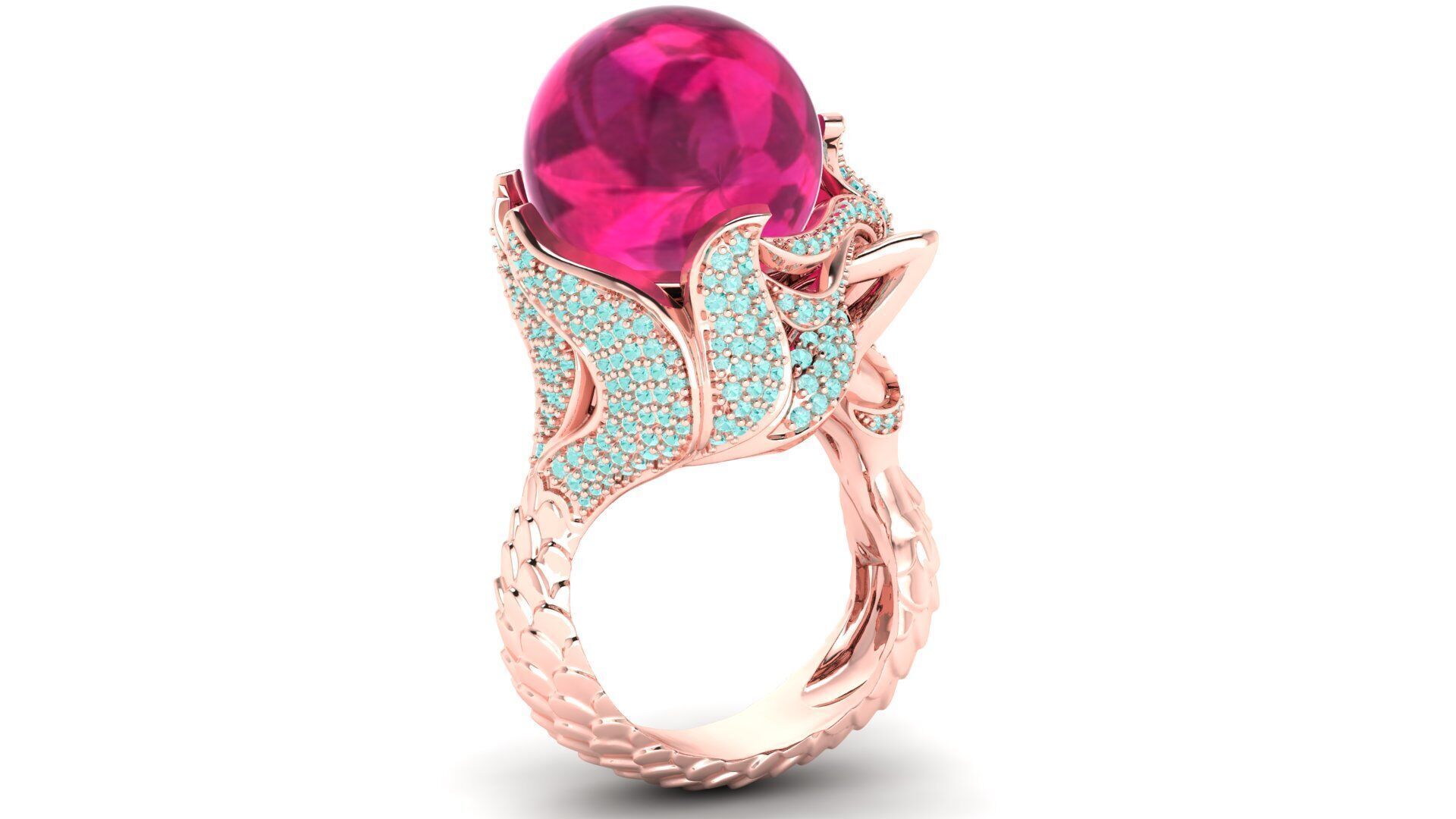 lady ring 3D print model_3