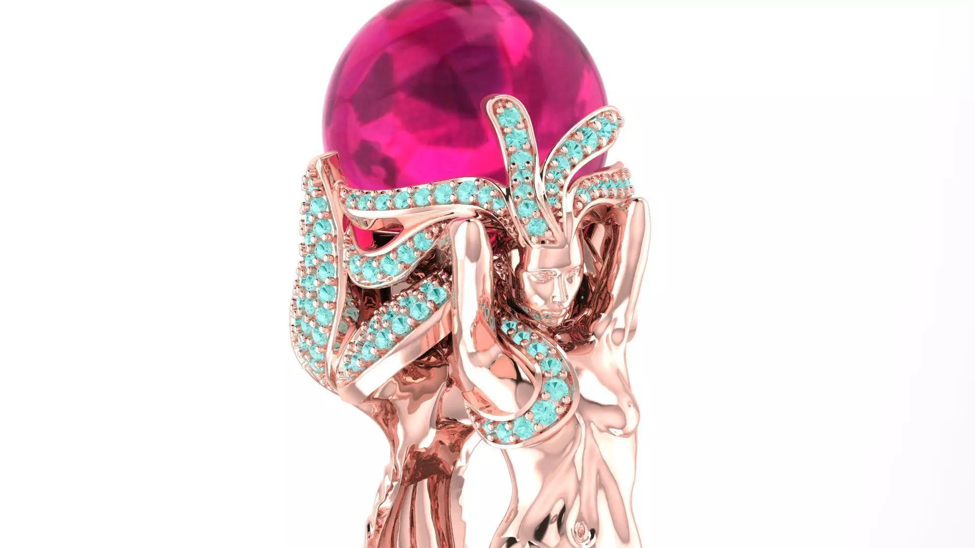 lady ring 3D print model_0