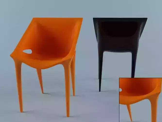 Kartell orange and chair