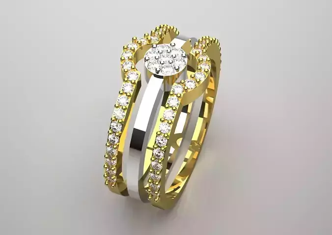 STL 3DM bride wedding ring model wr0110