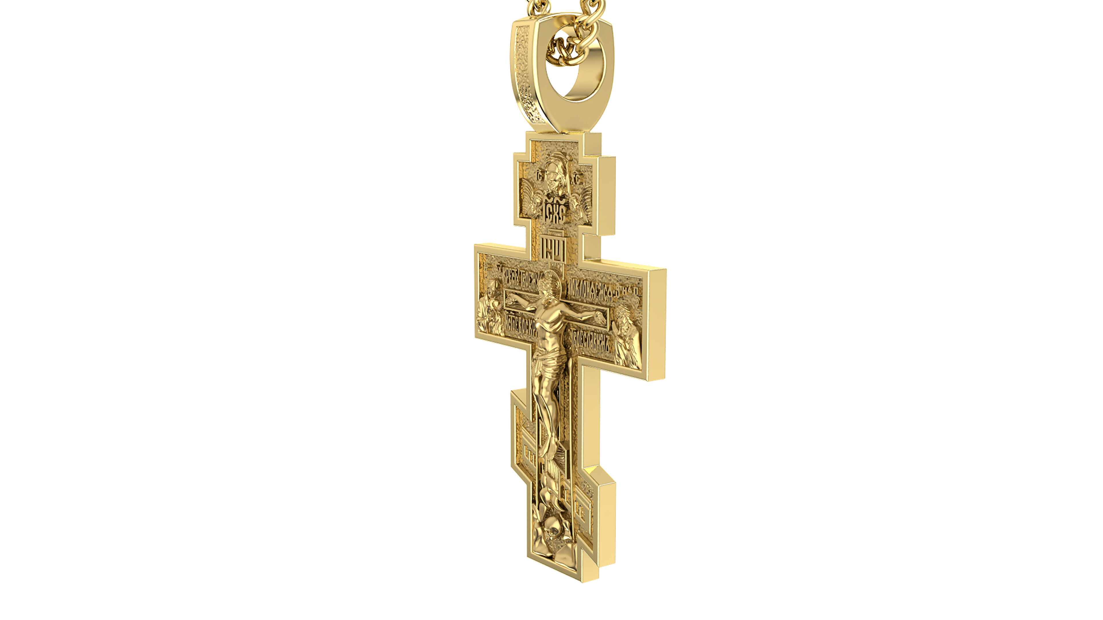 Orthodox Cross Pendant 3D Model 3D print model_1