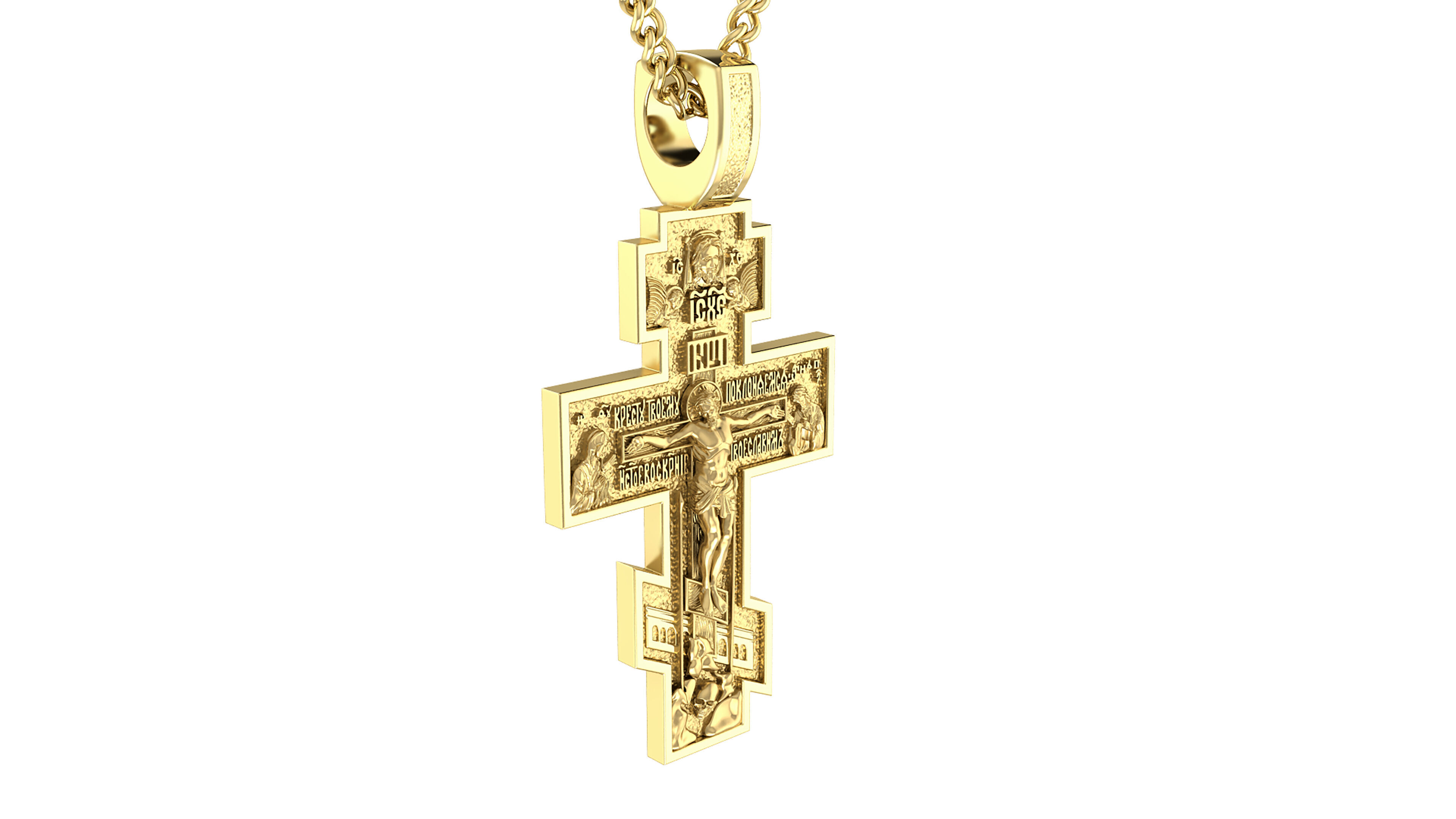 Orthodox Cross Pendant 3D Model 3D print model_6
