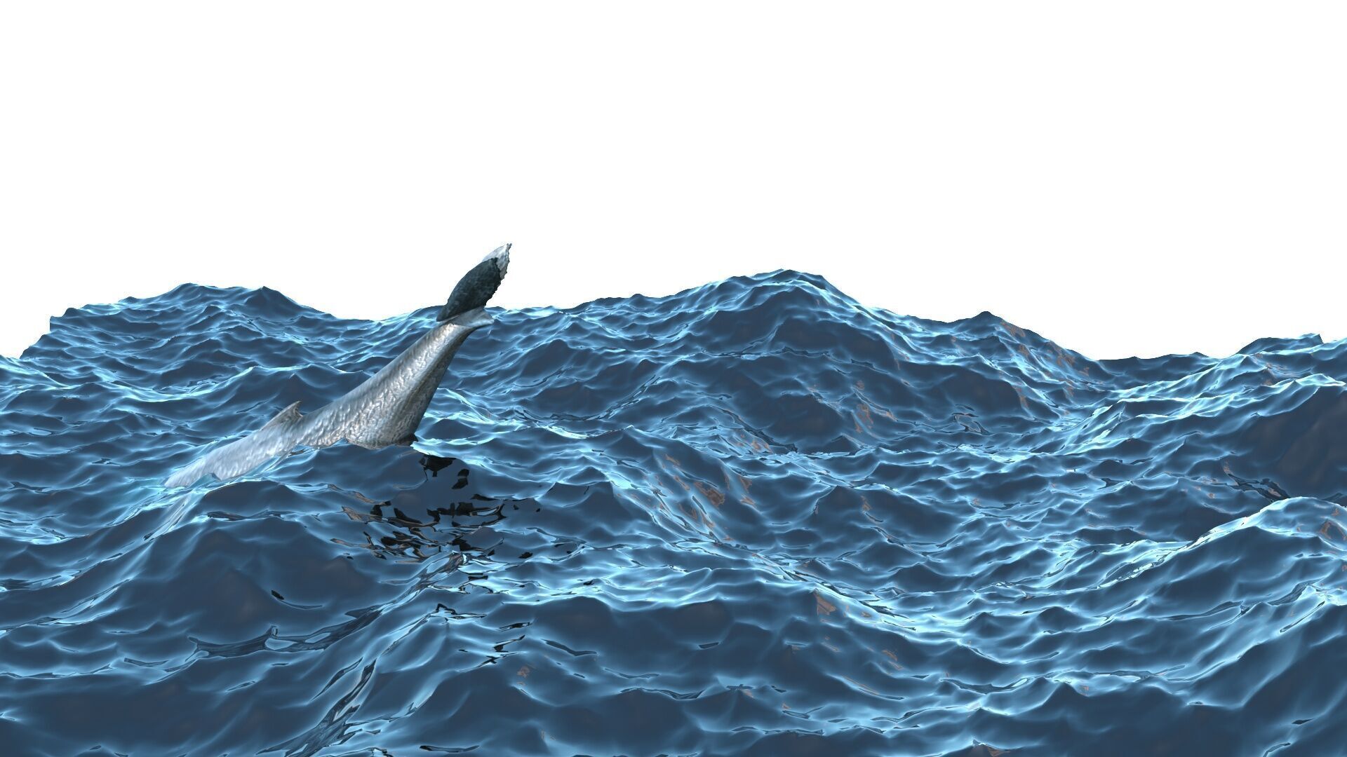 Humpback Whale Is Jumping and Breaching In The Ocean 3D model_7