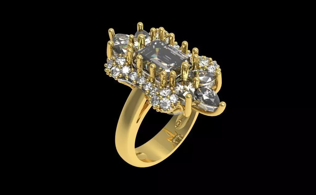 Diamond Ring 012 3D print model