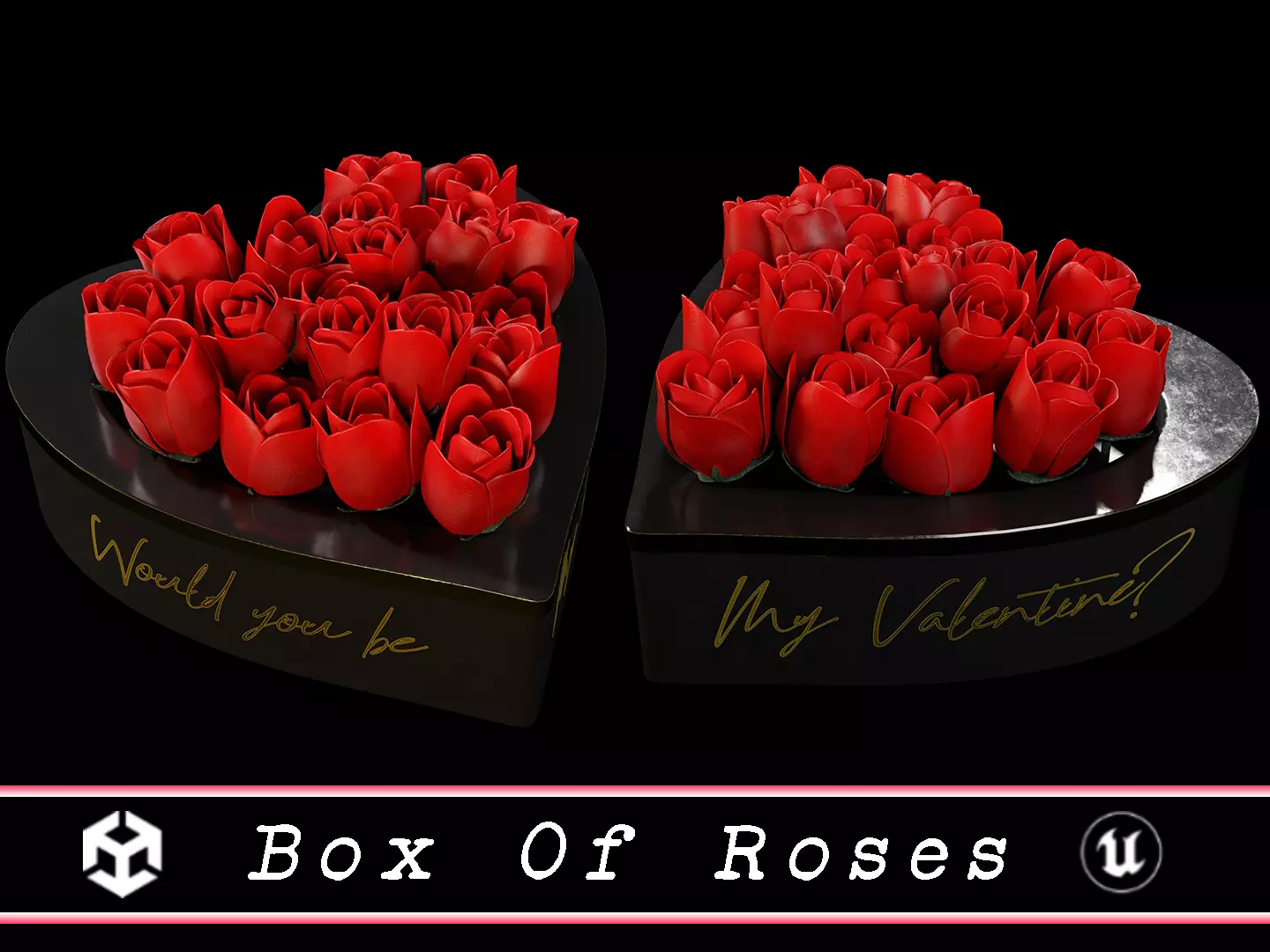 Box Of Roses Low-poly 3D model_0