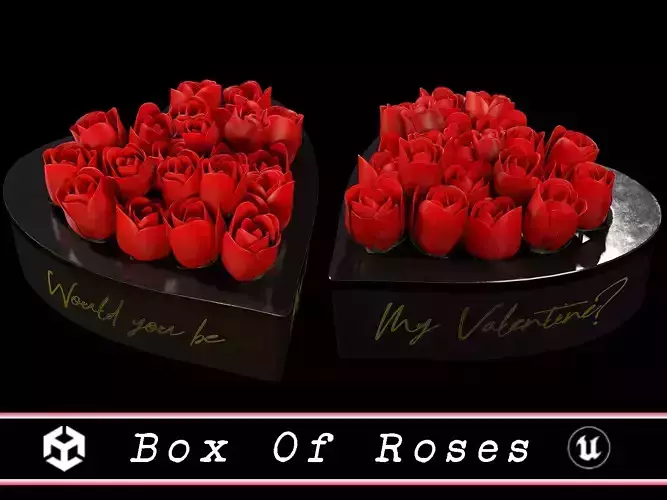 Box Of Roses  Low-poly 3D model