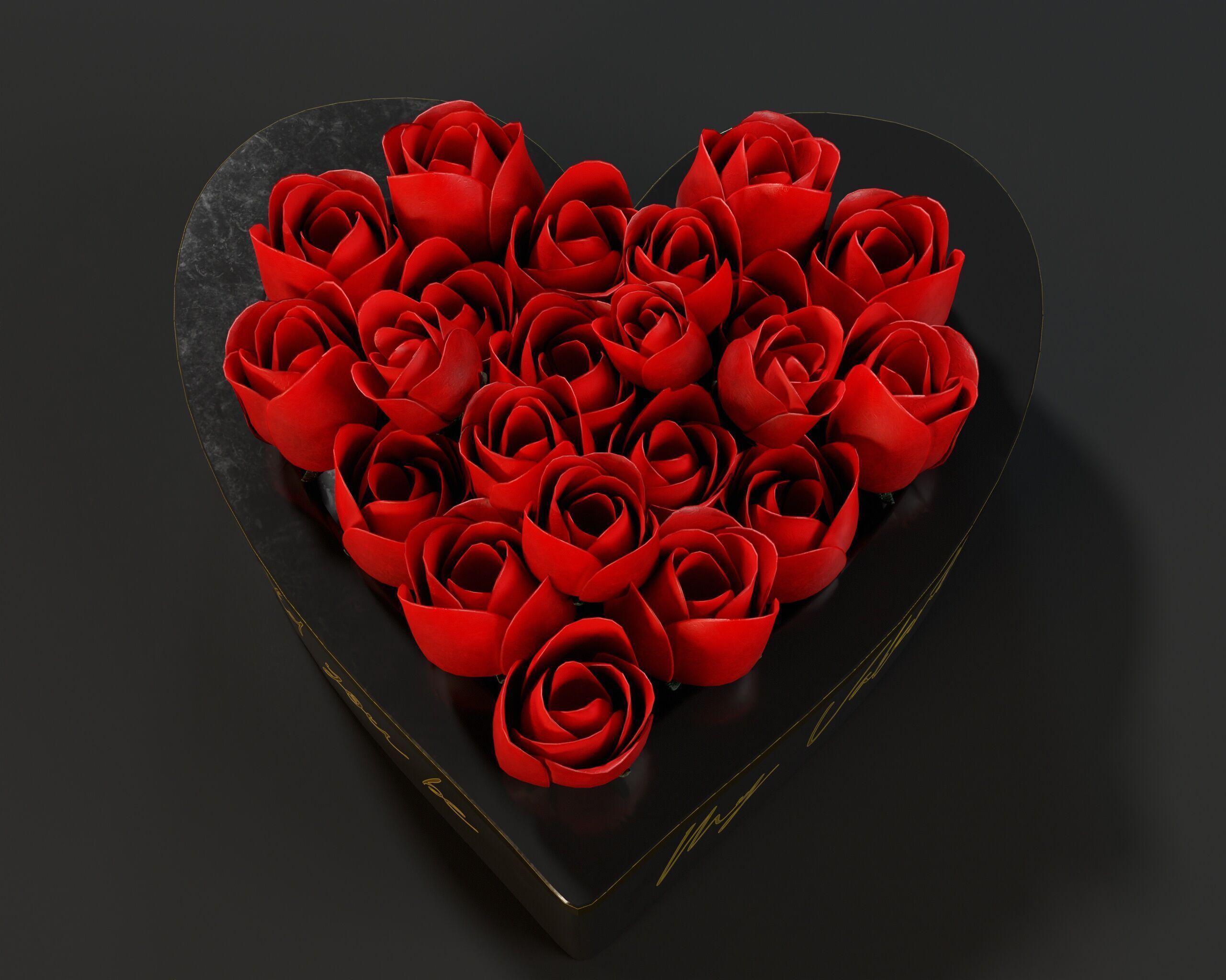 Box Of Roses Low-poly 3D model_18