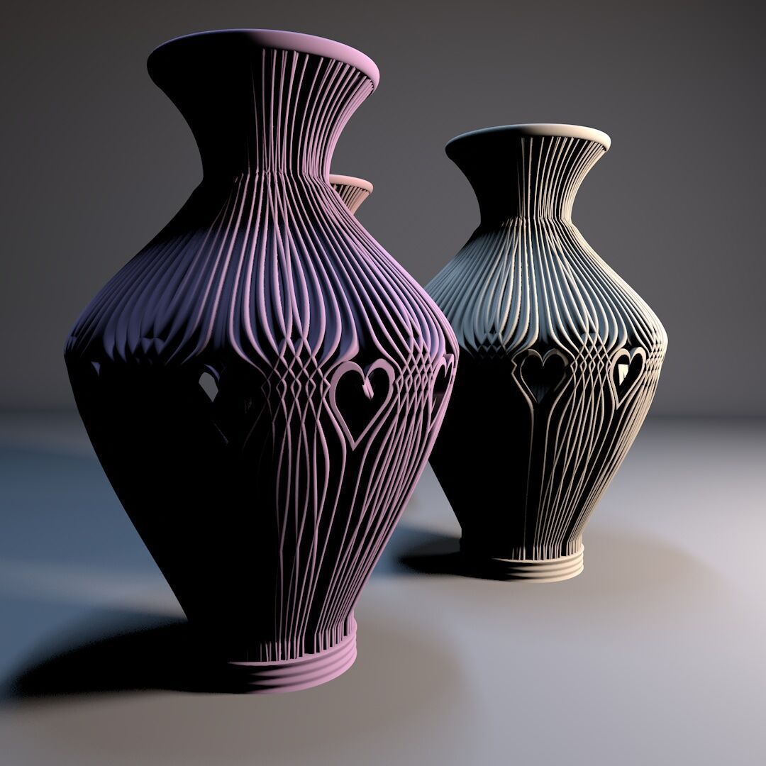 Valentinesday vase 3D print model_4