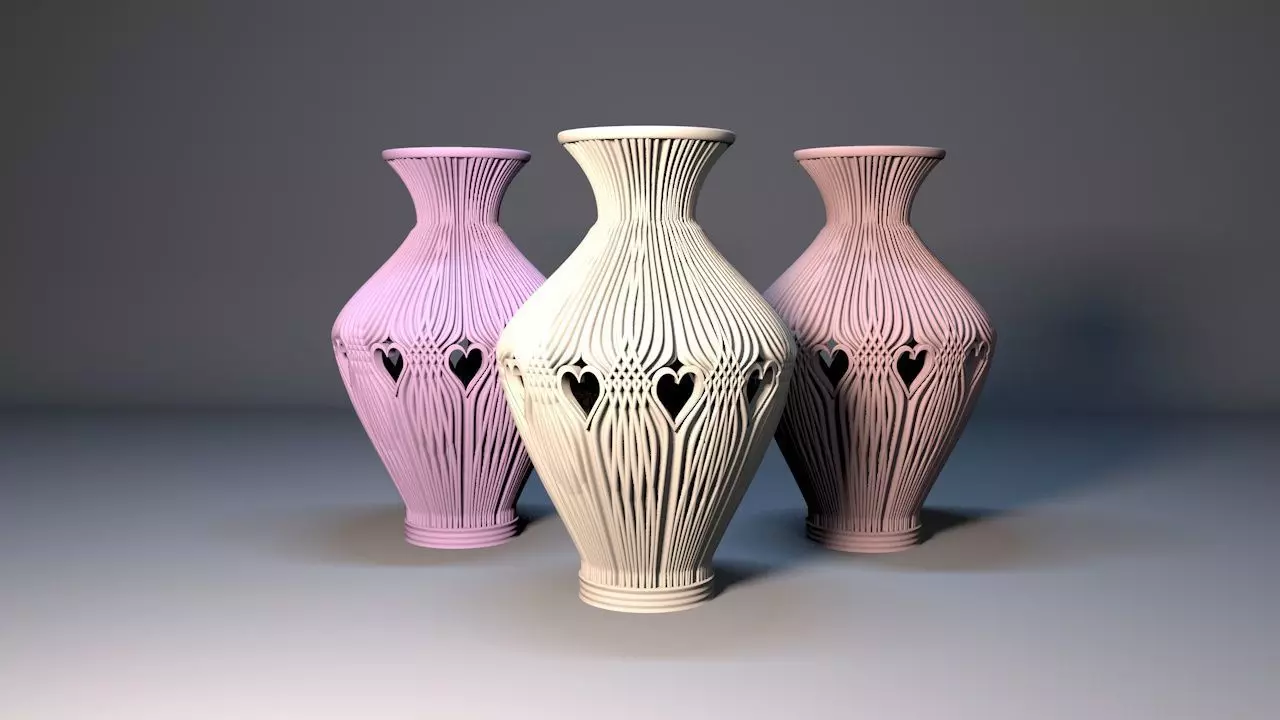 Valentinesday vase 3D print model_0