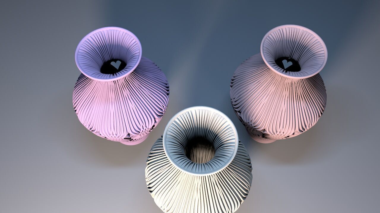 Valentinesday vase 3D print model_1