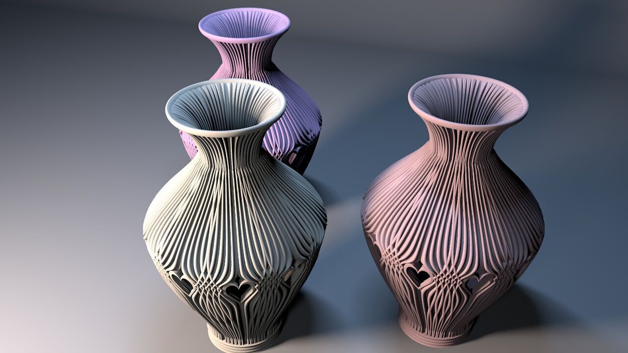Valentinesday vase 3D print model_3