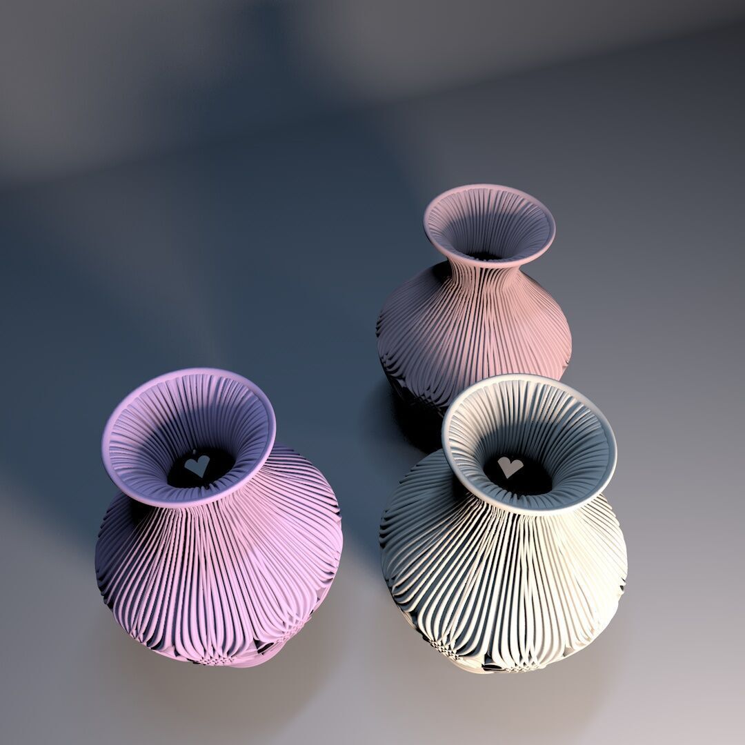 Valentinesday vase 3D print model_8