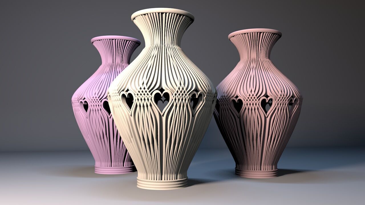 Valentinesday vase 3D print model_2