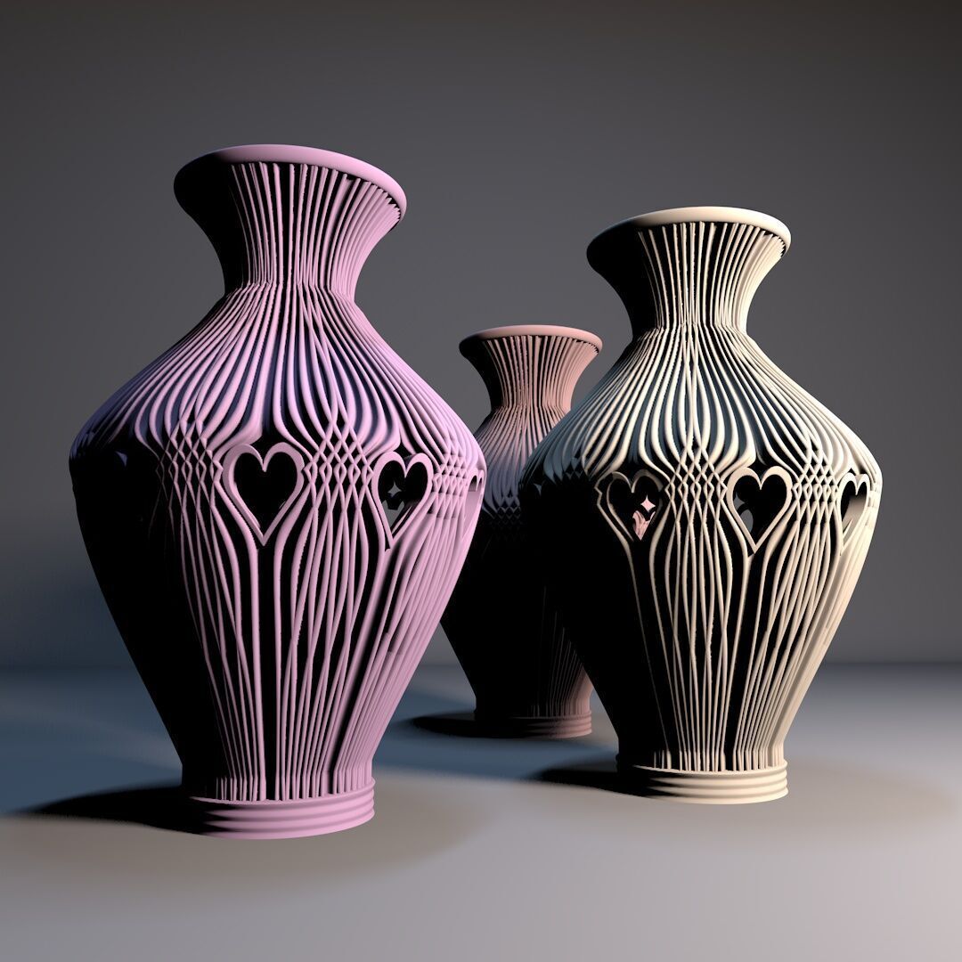 Valentinesday vase 3D print model_5