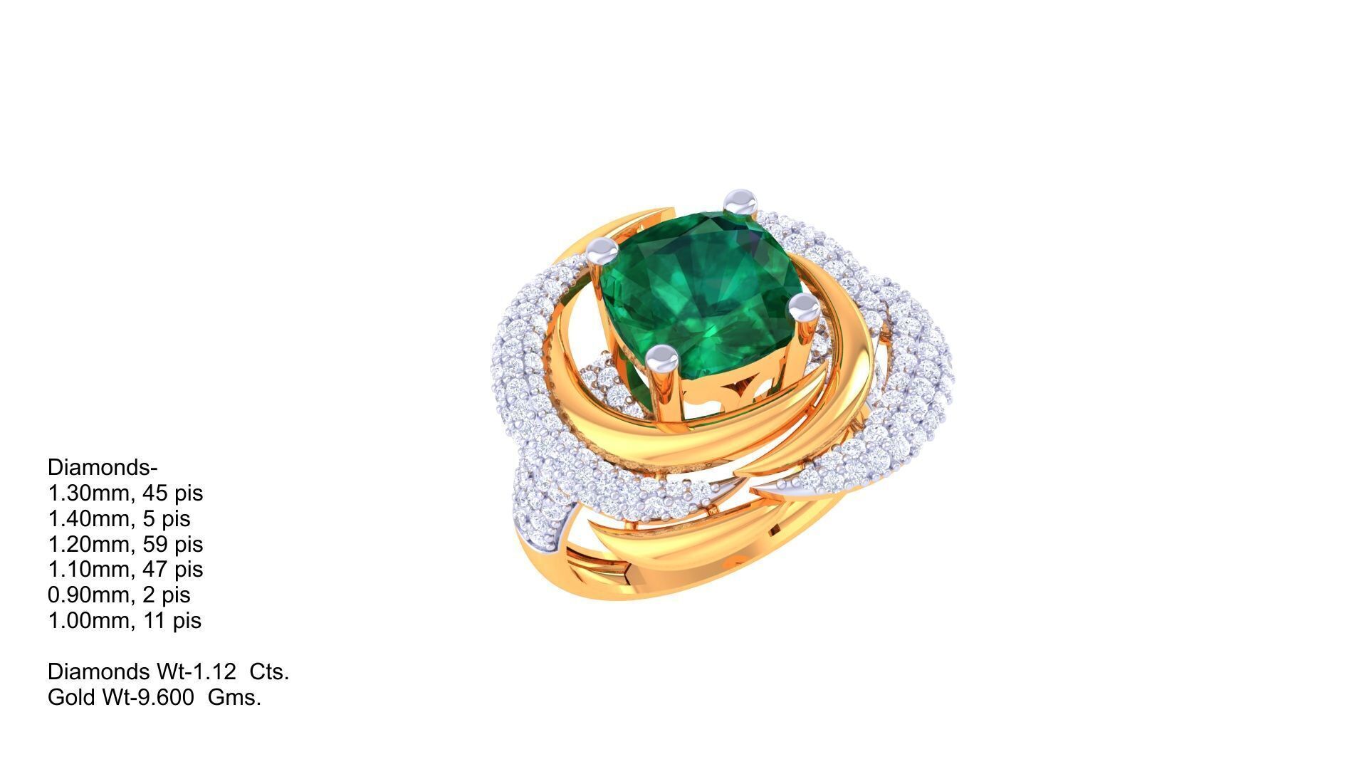 Women Ring Render 3dm STL OBJ FBX Details 3D print model_1