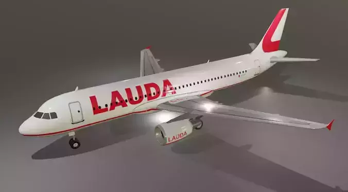 Lauda airlines airbus a320-214 low poly 3D Model  Low-poly 3D model