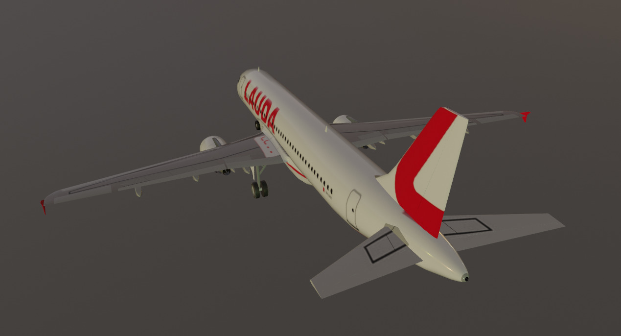 Lauda airlines airbus a320-214 low poly 3D Model  Low-poly 3D model_10