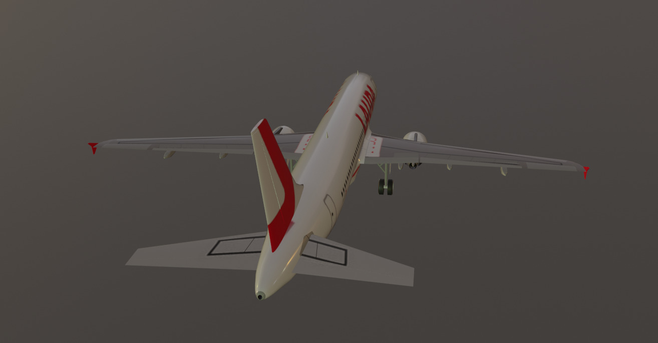 Lauda airlines airbus a320-214 low poly 3D Model  Low-poly 3D model_3