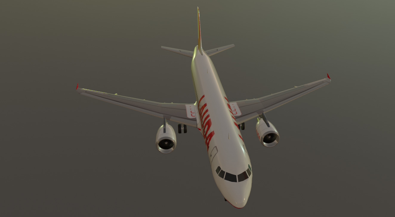 Lauda airlines airbus a320-214 low poly 3D Model  Low-poly 3D model_8