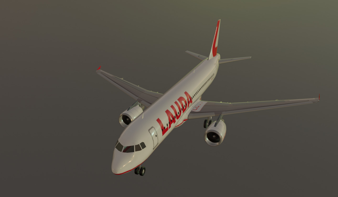 Lauda airlines airbus a320-214 low poly 3D Model  Low-poly 3D model_11