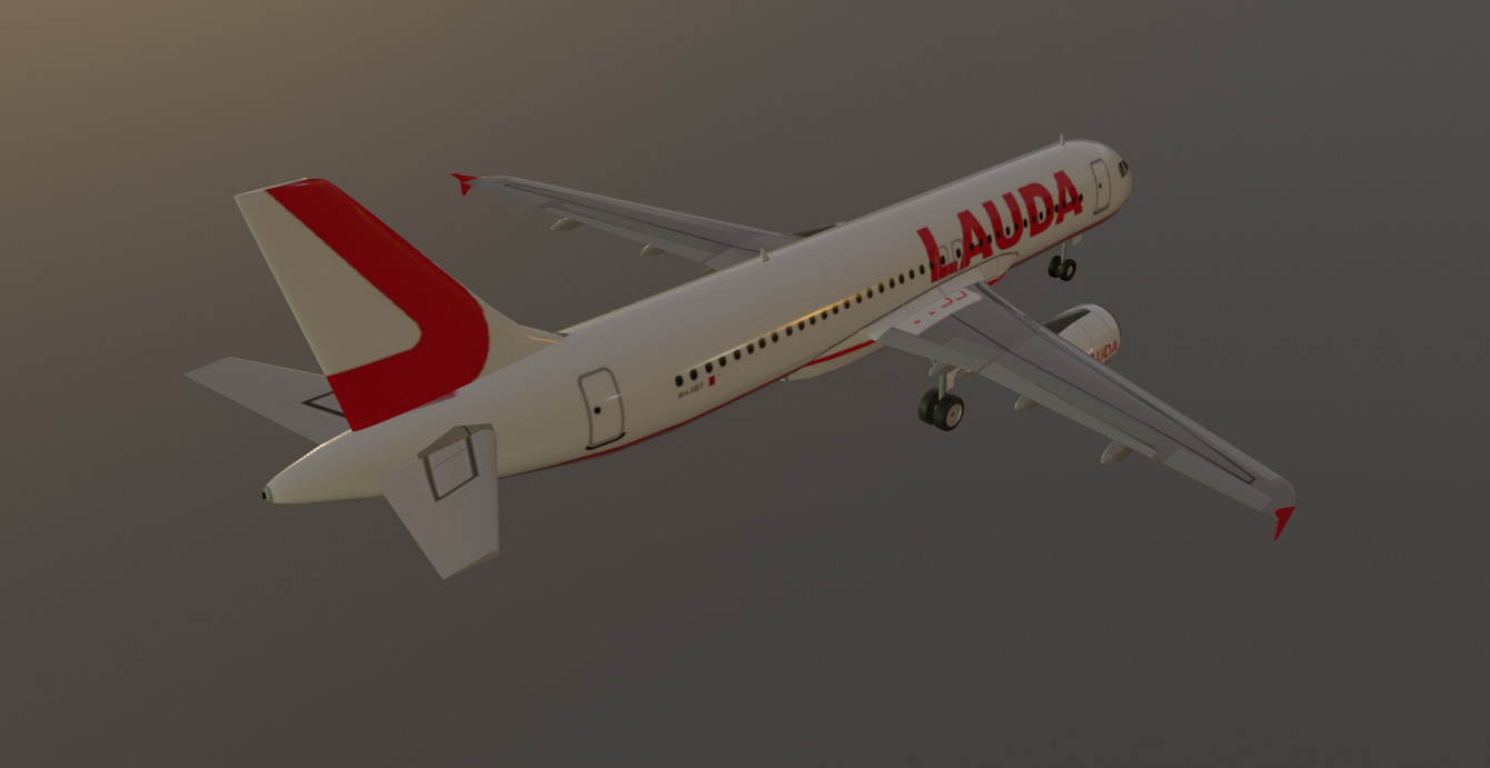 Lauda airlines airbus a320-214 low poly 3D Model  Low-poly 3D model_6