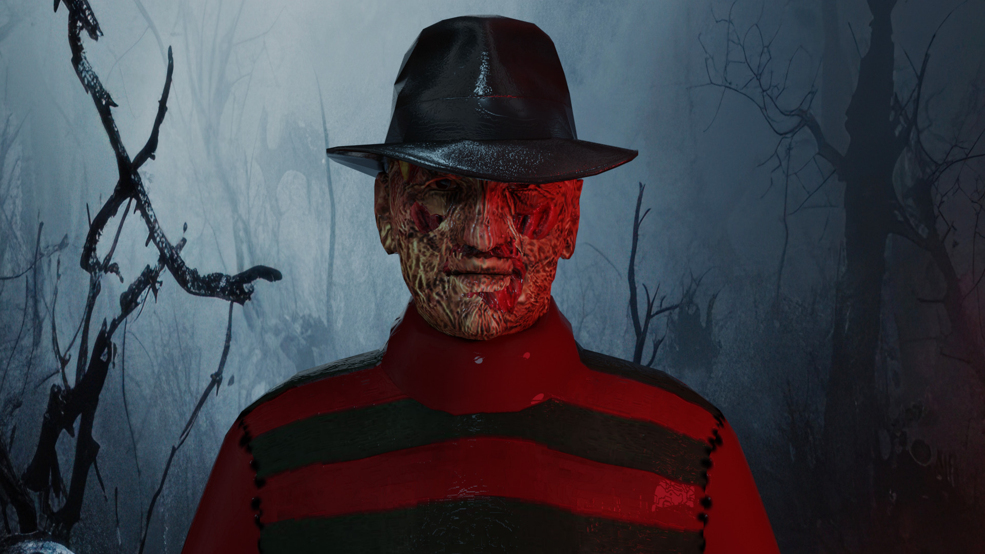Freddy Krueger Low-poly 3D model_3