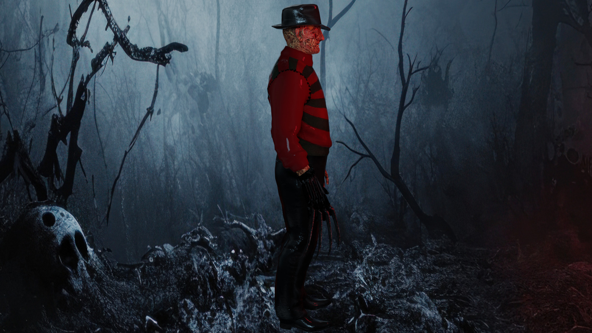 Freddy Krueger Low-poly 3D model_4