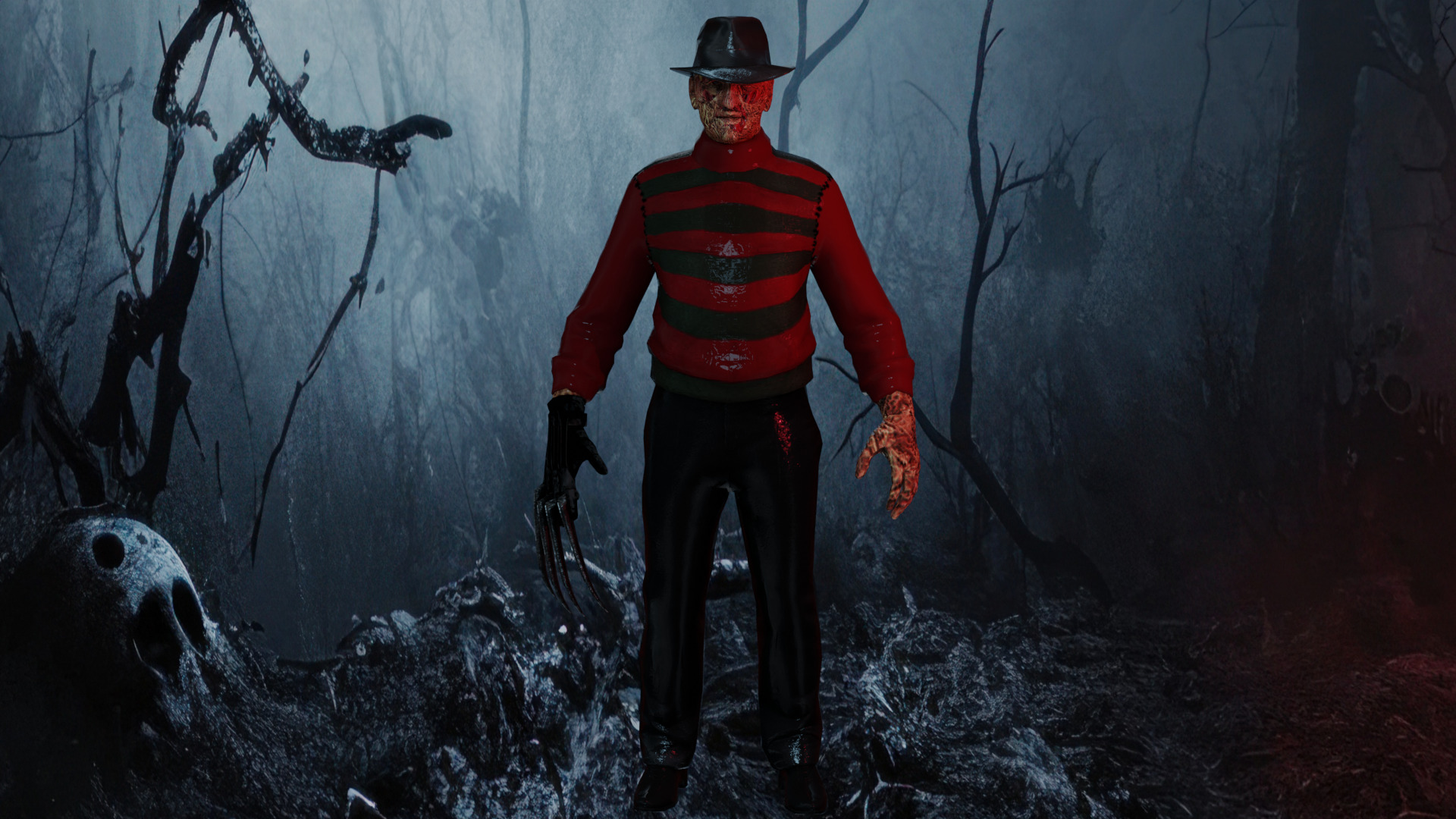 Freddy Krueger Low-poly 3D model_1