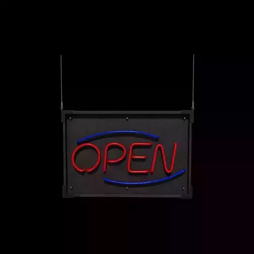 open Neon Sign 3D model