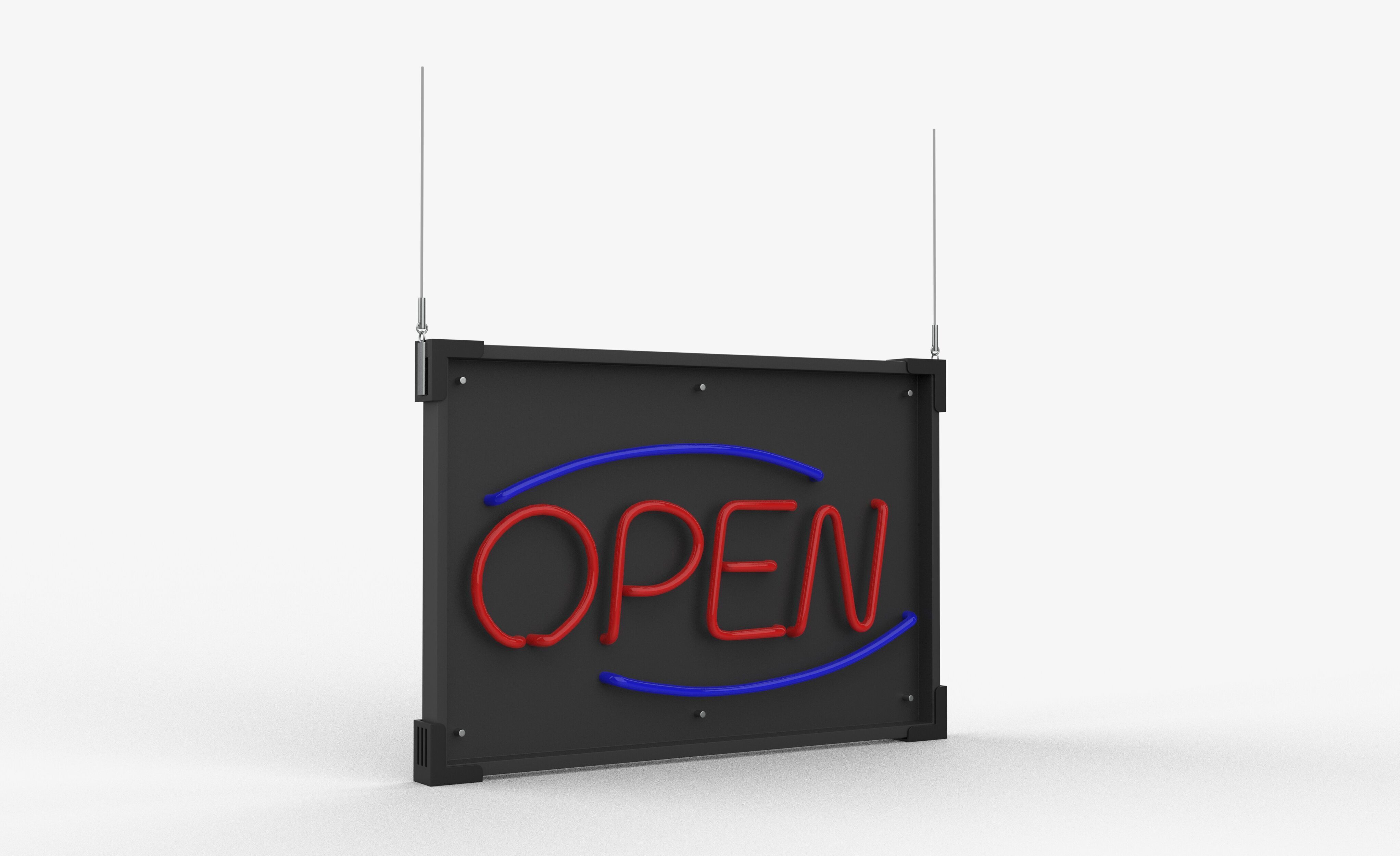 open Neon Sign 3D model_7