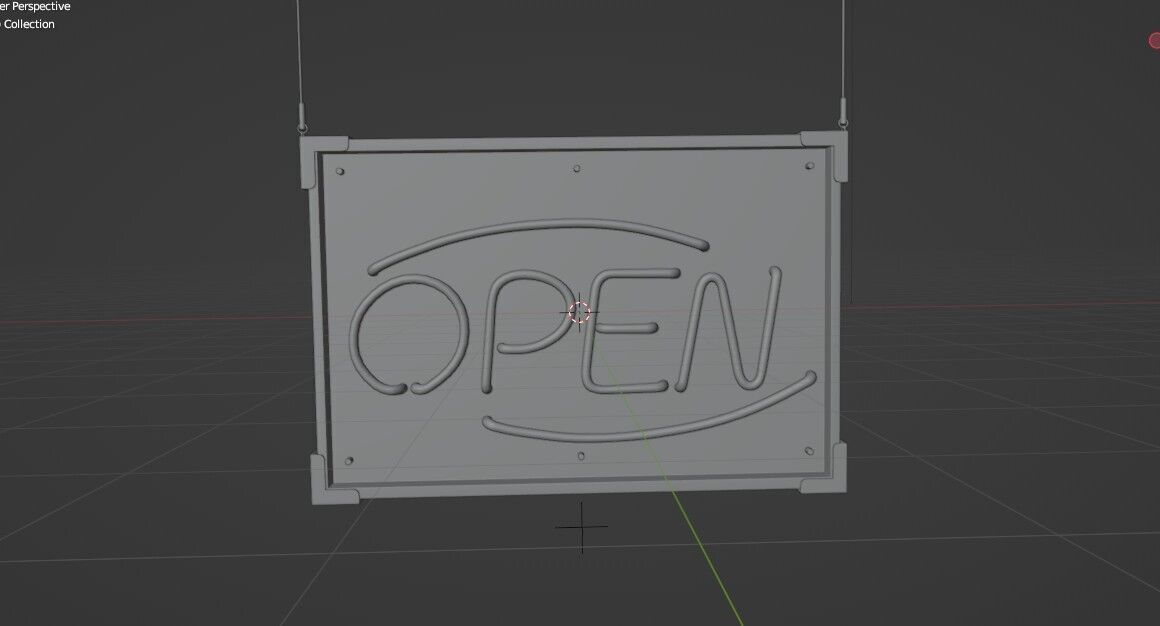 open Neon Sign 3D model_12