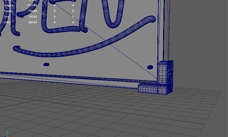 open Neon Sign 3D model_10