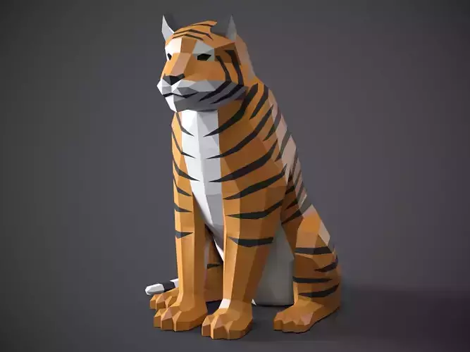 Tiger lowpoly stilyzed