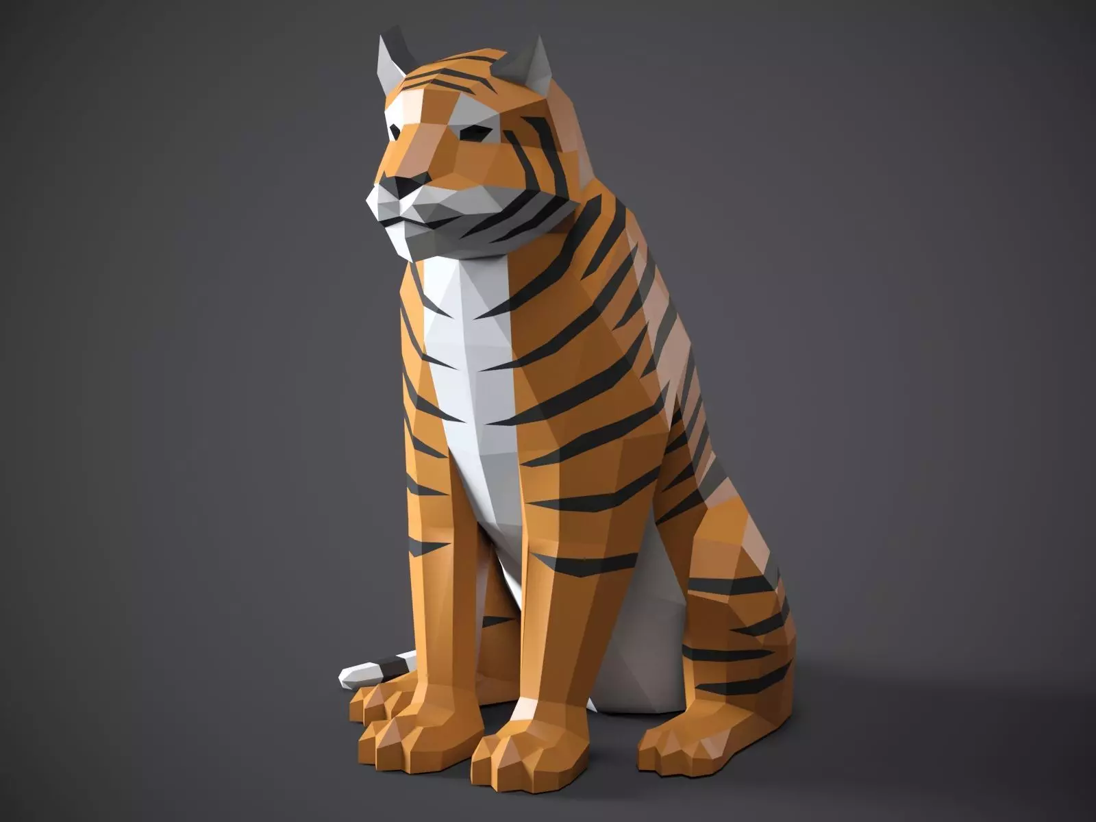 Tiger lowpoly stilyzed 3D model_0
