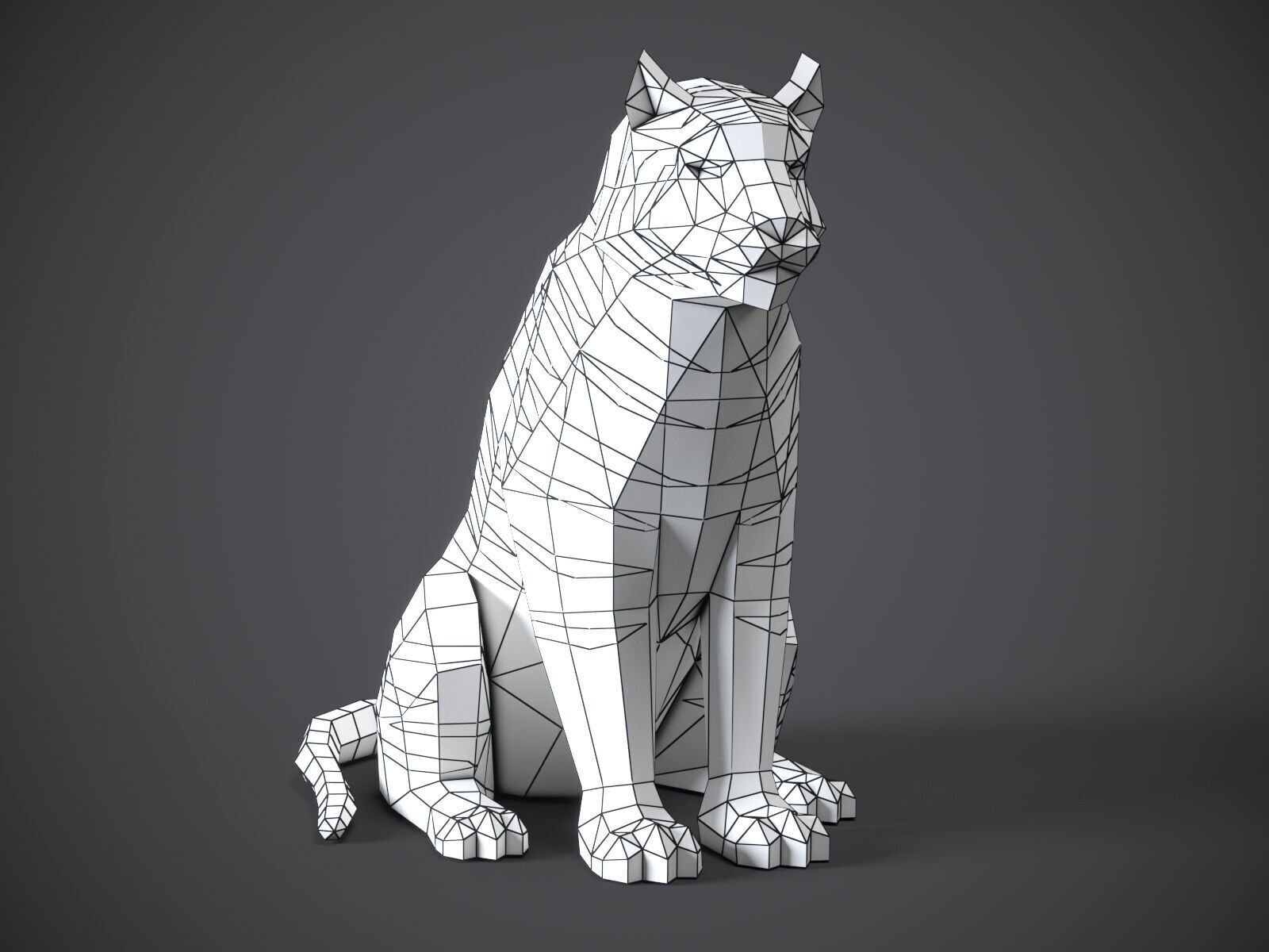 Tiger lowpoly stilyzed 3D model_3