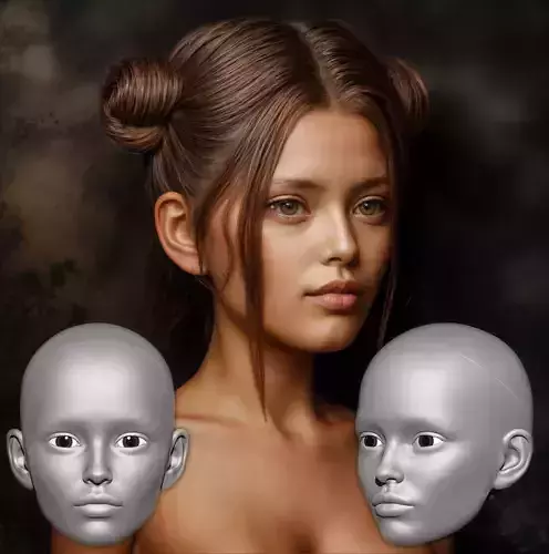 6 - Modeling BJDDoll CGArt DigitalArt 3DSculpture Head