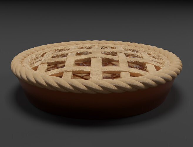 Realistic Lattice Apple Pie 3D Model 3D model 4