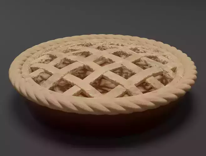 Realistic Lattice Apple Pie 3D Model