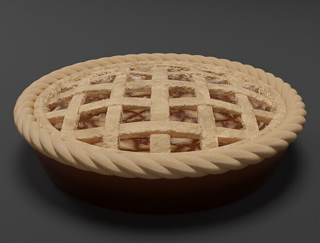 Realistic Lattice Apple Pie 3D Model 3D model 2