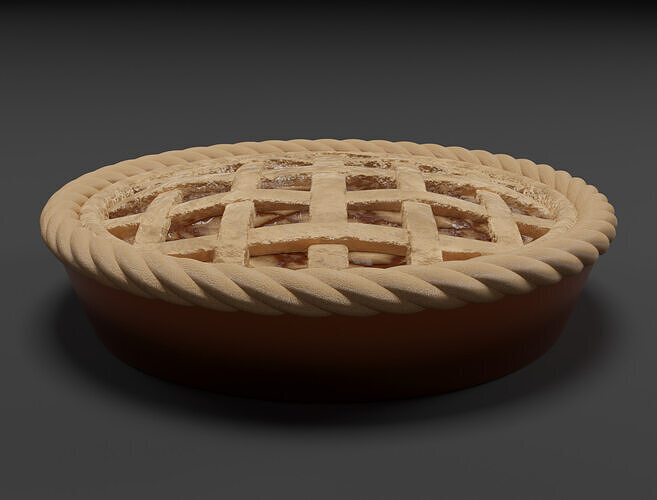 Realistic Lattice Apple Pie 3D Model 3D model 6