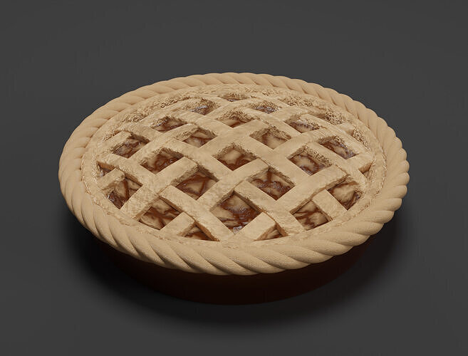 Realistic Lattice Apple Pie 3D Model 3D model 7